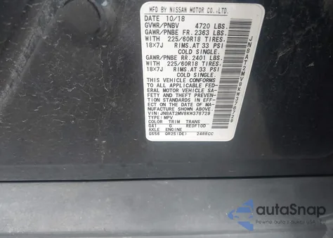 2019 Nissan Rogue Sv из США, поврежденный, VIN JN8AT2MV8KW378729